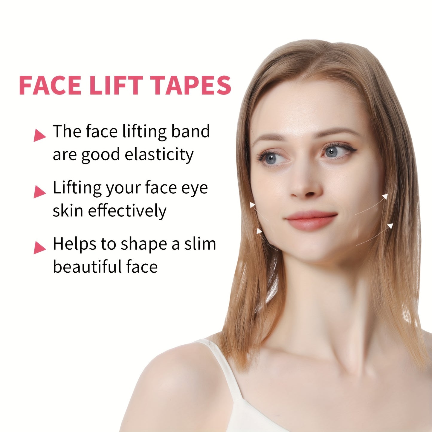 Paquete de 24 cintas invisibles para lifting facial, parches reafirmantes en forma de V, bandas antiarrugas para contorno de frente, ojos y rostro, herramientas para el cuidado de la piel sin cirugía ni perfume, sin necesidad de electricidad ni pilas.
