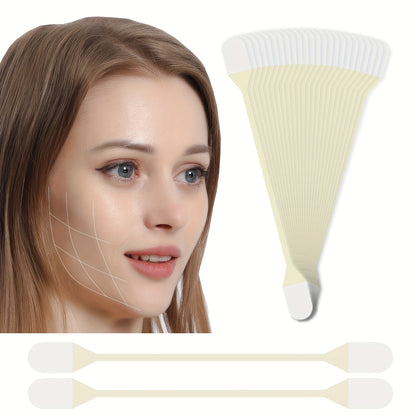 Paquete de 24 cintas invisibles para lifting facial, parches reafirmantes en forma de V, bandas antiarrugas para contorno de frente, ojos y rostro, herramientas para el cuidado de la piel sin cirugía ni perfume, sin necesidad de electricidad ni pilas.