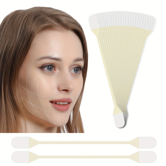 Paquete de 24 cintas invisibles para lifting facial, parches reafirmantes en forma de V, bandas antiarrugas para contorno de frente, ojos y rostro, herramientas para el cuidado de la piel sin cirugía ni perfume, sin necesidad de electricidad ni pilas.