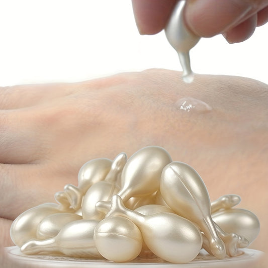 Cápsulas de colágeno con esencia (20 unidades/juego), suero de fullereno de placenta de oveja, mejora la elasticidad y suaviza las arrugas, suero facial para el cuidado de la piel para mujeres con escualano vegetal.