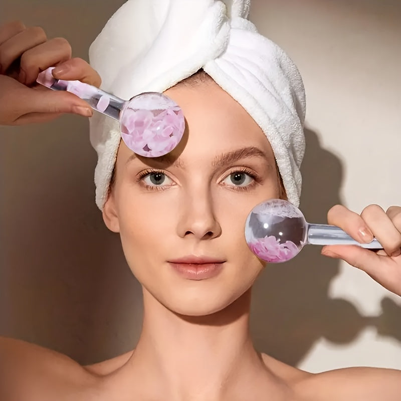 2 bolas de hielo, masajeador facial, herramientas faciales, bolas de hielo faciales, bolas refrescantes, bolas para rostro, cuello y ojos, belleza diaria, cuidado de la piel