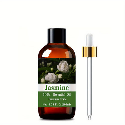 Aceite esencial de jazmín, 100 ml (3,38 oz), para el cuidado del cabello y la piel, masajes, difusores y humidificadores. Aceite esencial de masaje hidratante para hombres y mujeres.