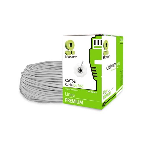 BOBINA CAT5E PARA INTERIORES CCA UTP 305 METROS COLOR GRIS - Rollo Cable UTP para Rojo Solida - 4 pares - CCTV