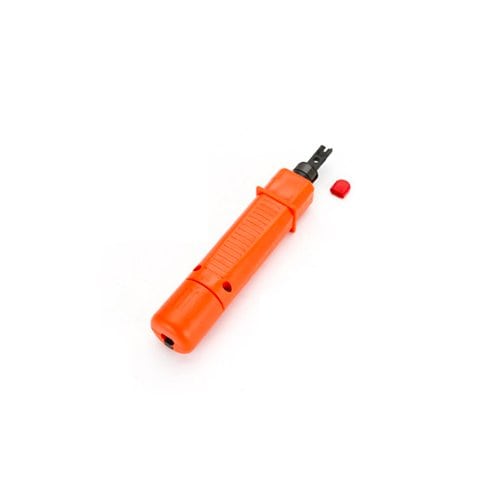 BROBOTIX PINZA PONCHADORA DE IMPACTO PARA JACK, 314B, COLOR NARANJA- Herramienta para Panel de Parcheo Terminal Block Plug Cat5e Cat6 Cable Patch, Pinza para ponchar