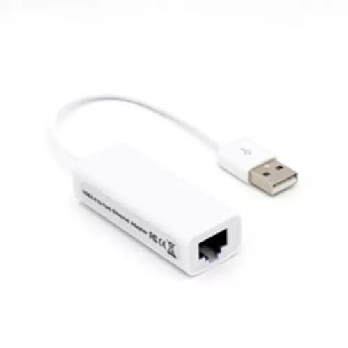 CONVERTIDOR USB A RJ45 V2.0 COLOR BLANCO - Adaptador Tarjeta de Red Externa Fast Ethernet 10/100 UTP