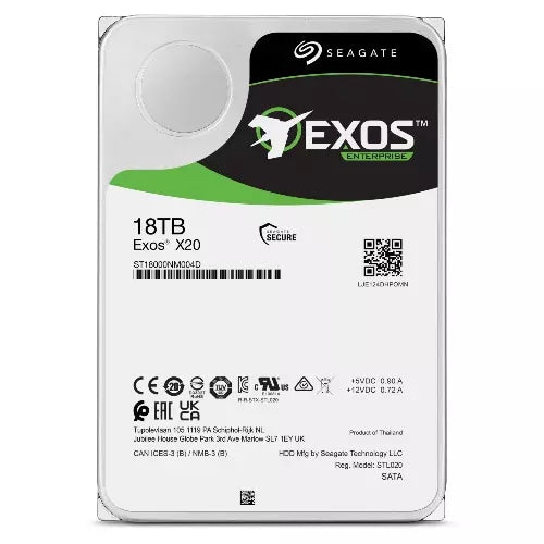Disco Duro Interno 18TB 3.5" SATA 6Gb/s 7200RPM 256MB, 512e/4KN, Hot Plug 24x7, para servidor y centro de datos, NAS y NVR
